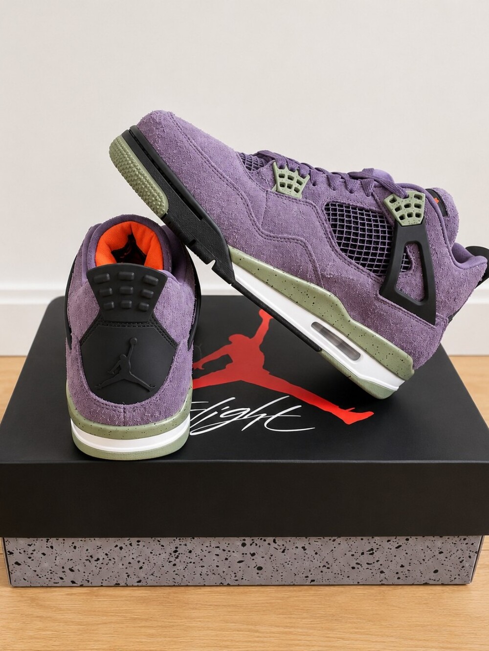 Air Jordan 4 Retro Canyon Purple Suede Sneakers-Women's 11.5US /Men's 10US